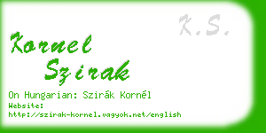 kornel szirak business card