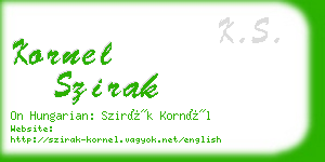 kornel szirak business card